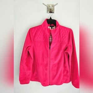 Talbots Polar Fleece Fushia Pink Zip Jacket